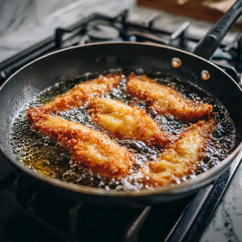 fried fish recipe cooking to golden perfection in hot oil
