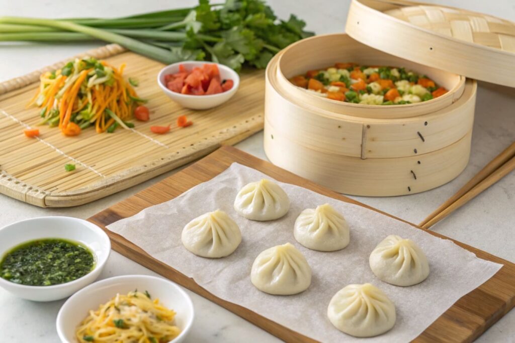Folding Vegetarian Soup Dumplings