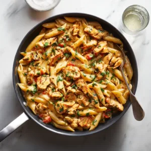 Creamy Marry Me Chicken Pasta tossed with chicken and penne until coated