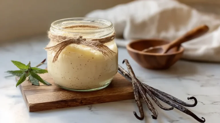 Homemade vanilla bean paste recipe in a cozy kitchen