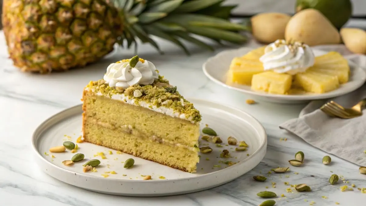 Tropical Pistachio Bliss Cake – A Moist and Nutty Delight