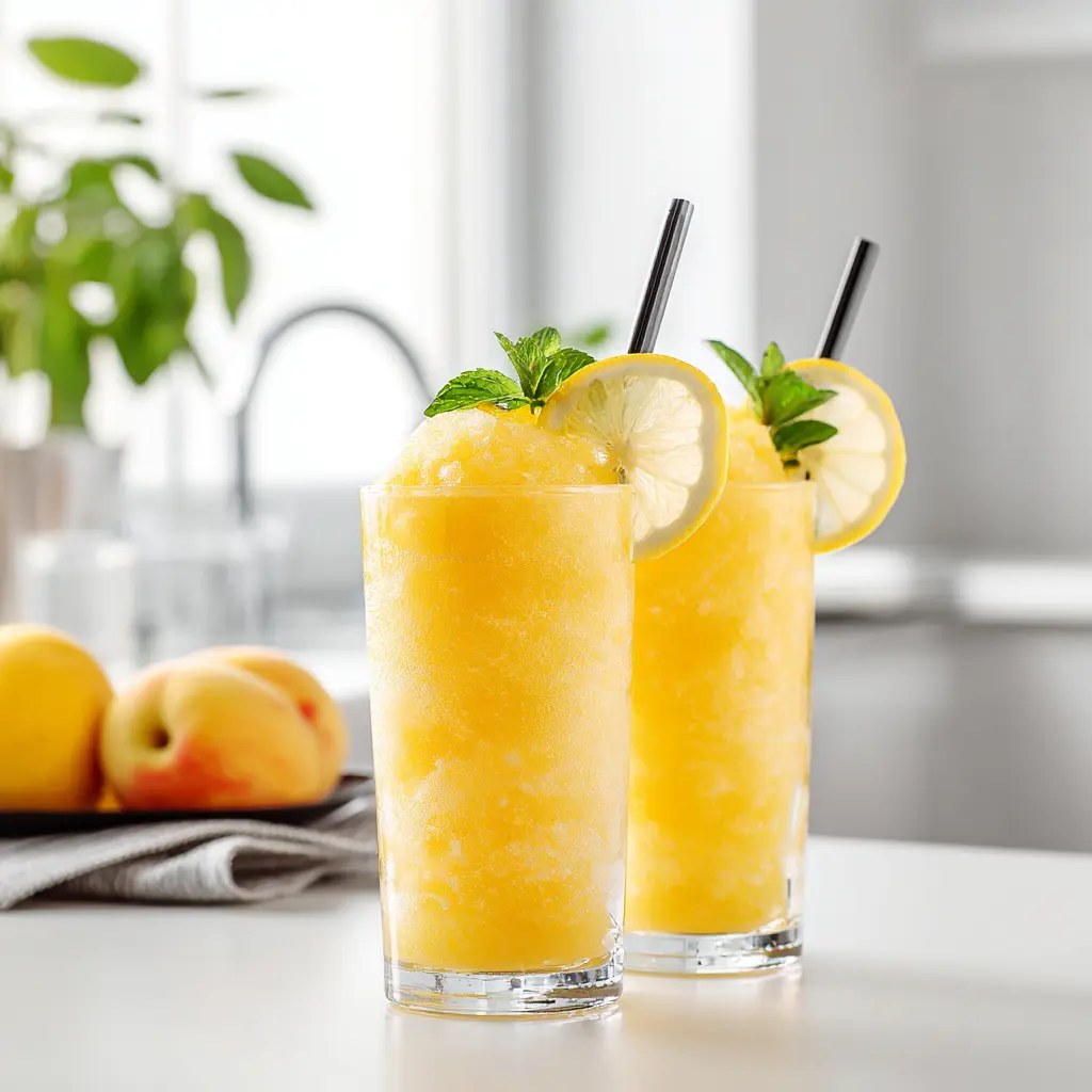 Frozen Peach Lemonade Slush – Easy, Refreshing Summer Treat
