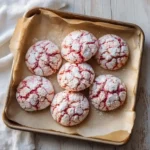 Recipe card for Strawberry Crinkle Cookies