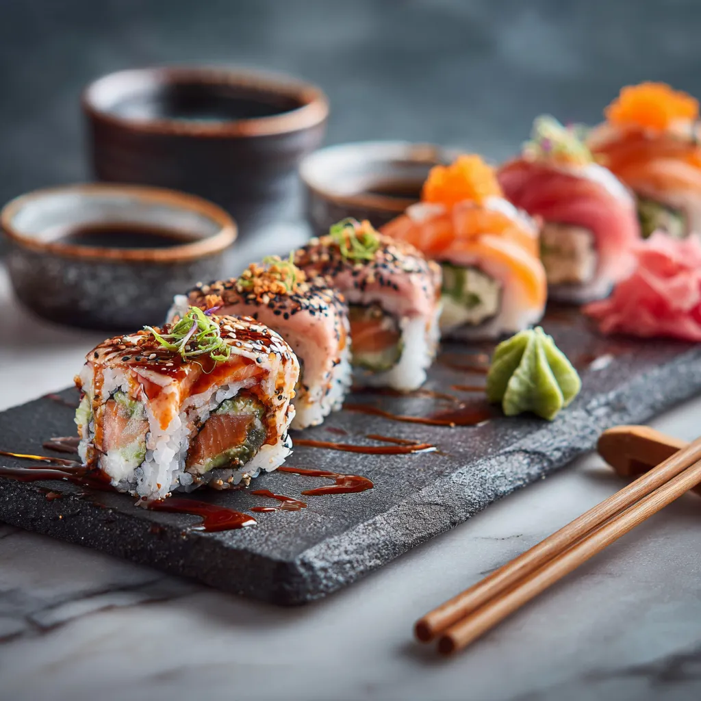 Homemade Sushi Recipe Homemade Sushi with fresh fish and vegetables