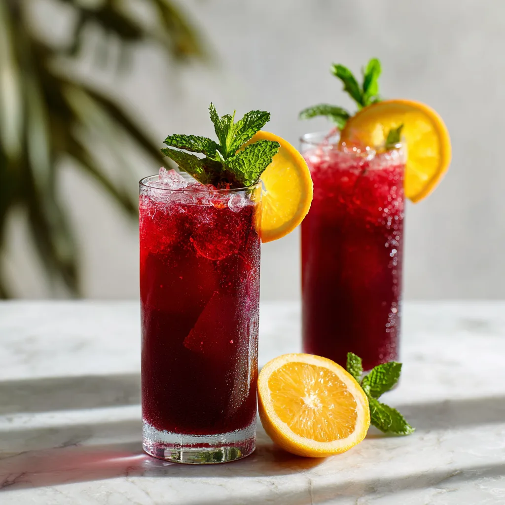 family sorrel drink recipe served with citrus garnish and fresh mint