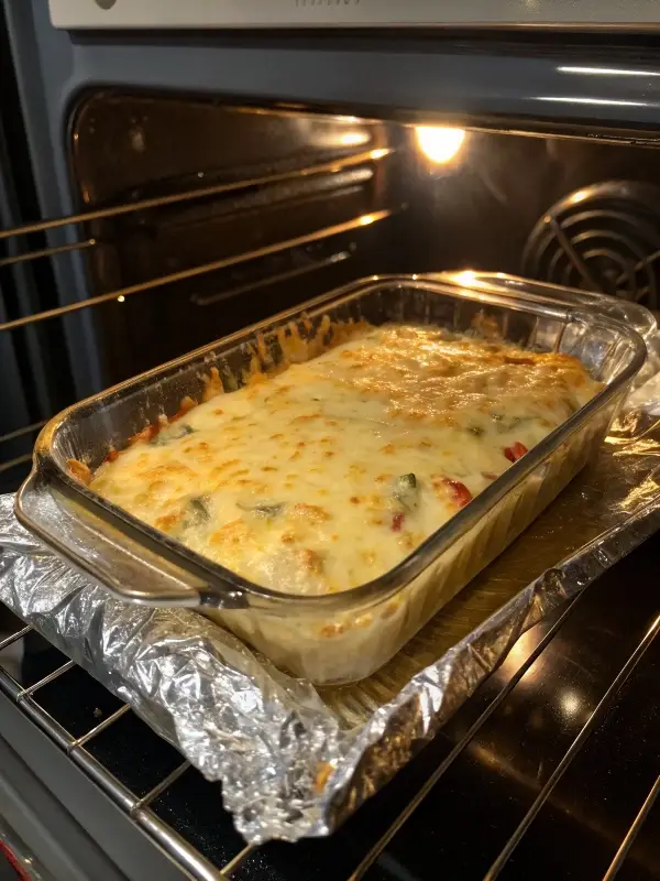 Forgotten Chicken Recipe baking in oven