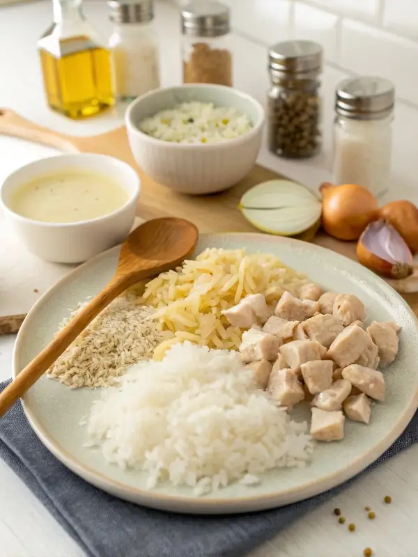 Forgotten Chicken Recipe ingredients on kitchen counter