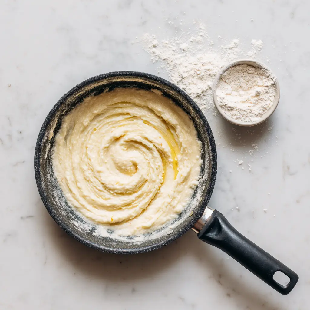 Creamy Marry Me Chicken Pasta roux with butter and flour whisked smooth