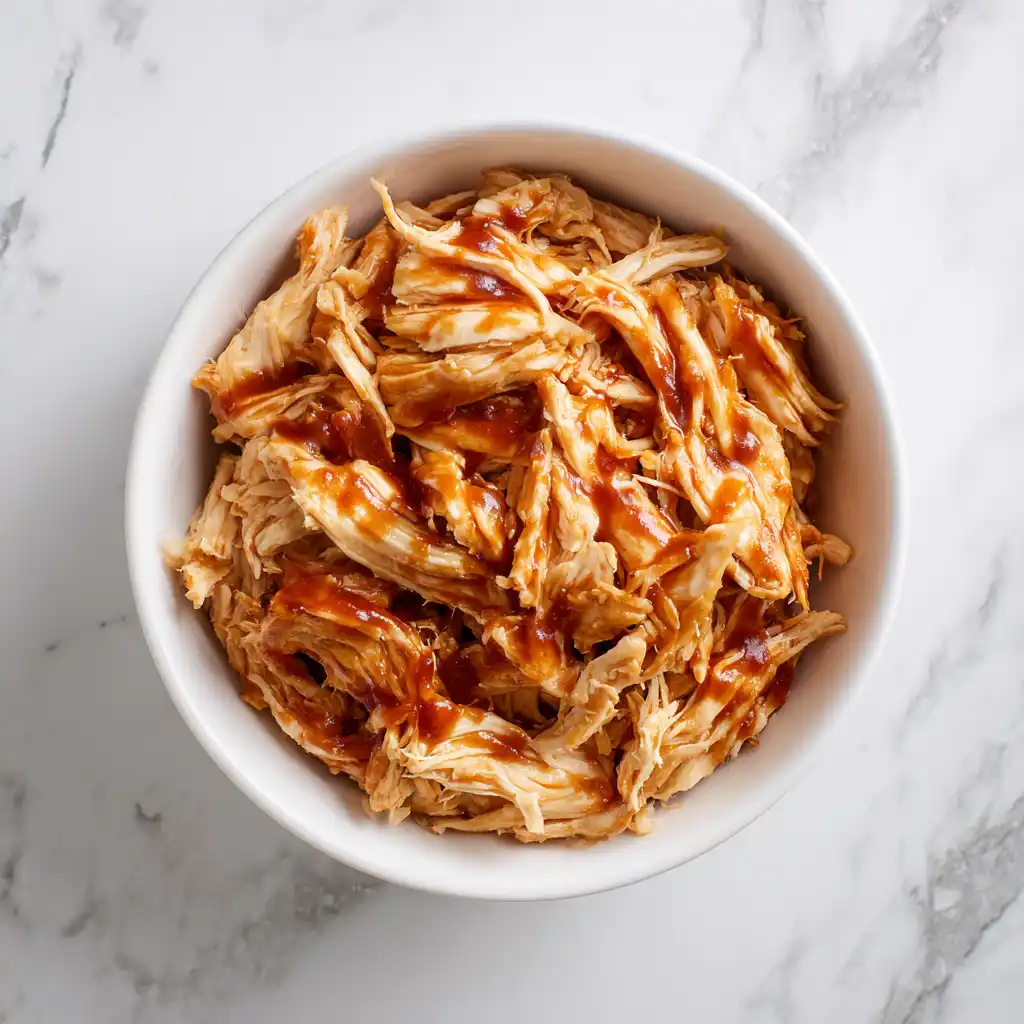 Shredded BBQ chicken topping for Cauliflower Crust Pizza