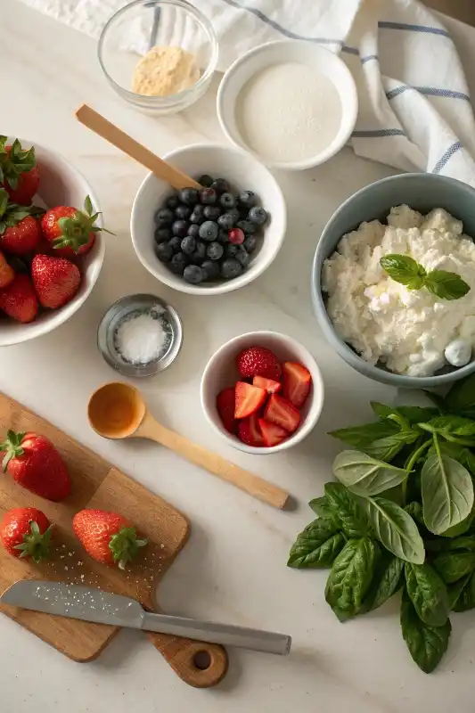 Kitchen tools ingredients cottage cheese recipes countertop